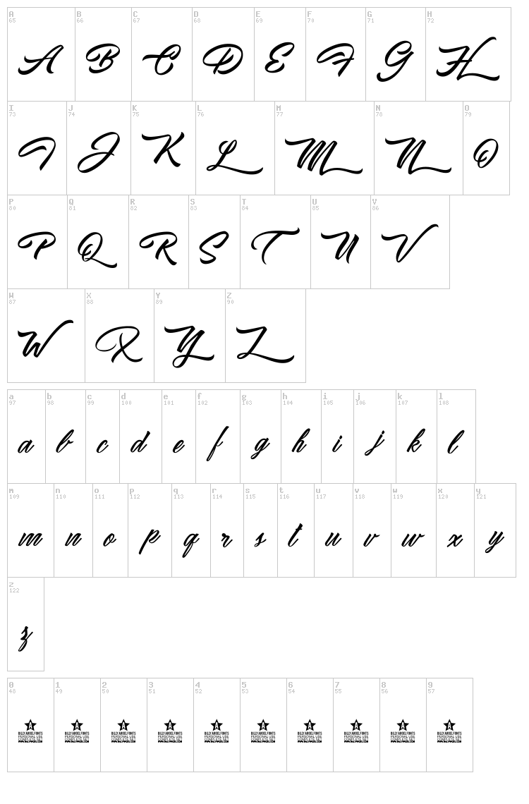 Walking Stones font map